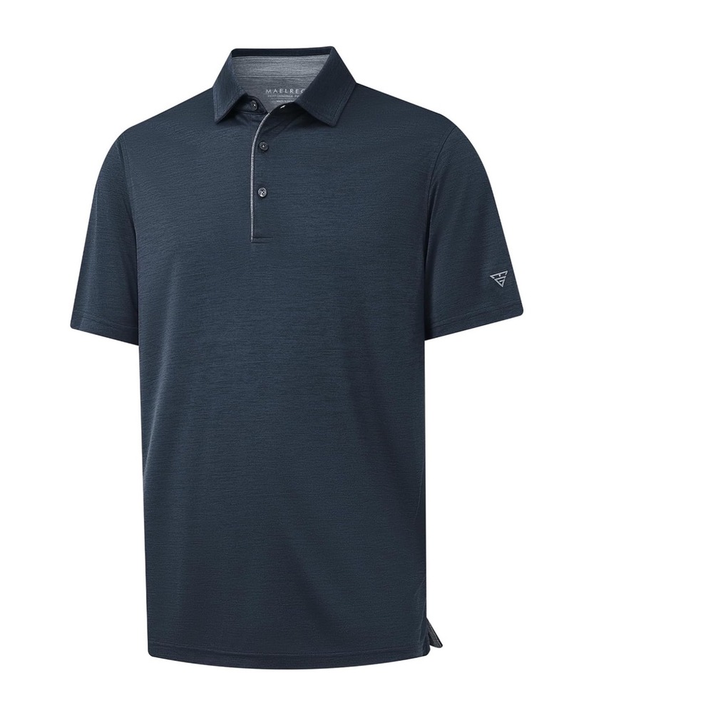 NEW Performance Polo Mens Size L Navy Heather Moisture Wicking Golf